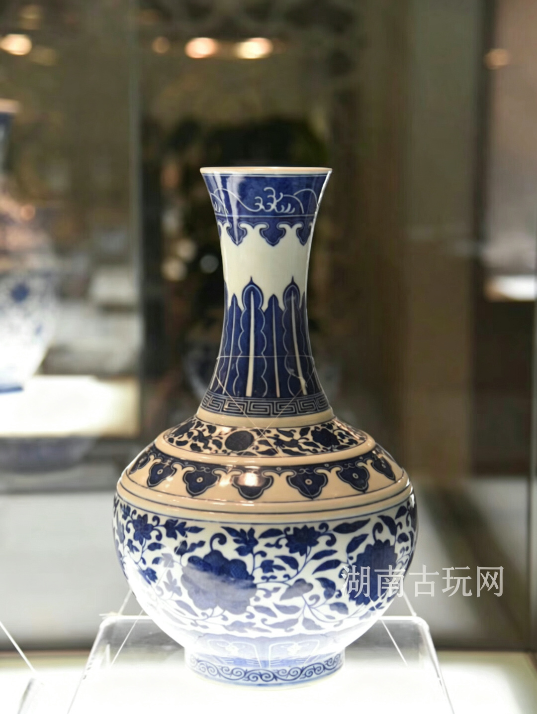 清代官窑青花赏瓶 古玩收藏